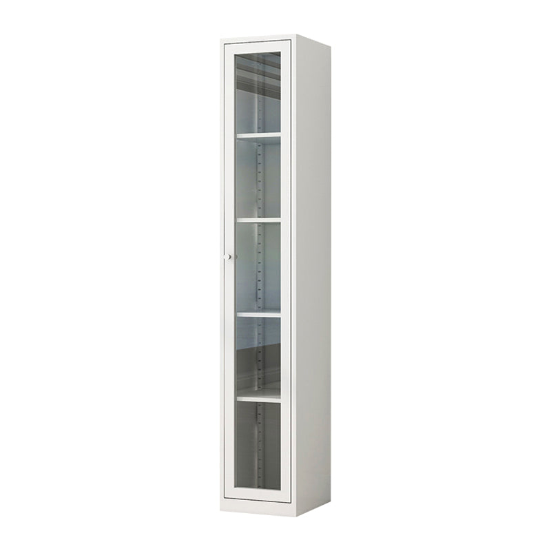 Scandinavian Style Bookcase with Door Shelf Bookcase for Home and Office 14"L x 12"W x 71"H White Clearhalo 'Bookcases' 'furn' 'furn_bookcases' 'Furniture' 'furniture_bookcases' 'Office Furniture' 5074192