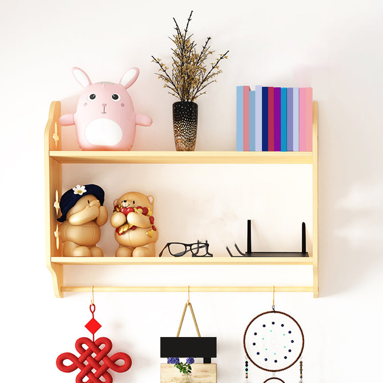 Modern Style Wood Bookshelf Wall Mounted Bookcase for Study Room 31.5"L x 6.7"W x 23.6"H Natural Clearhalo 'Bookcases' 'furn' 'furn_bookcases' 'Furniture' 'furniture_bookcases' 'Office Furniture' 5074221