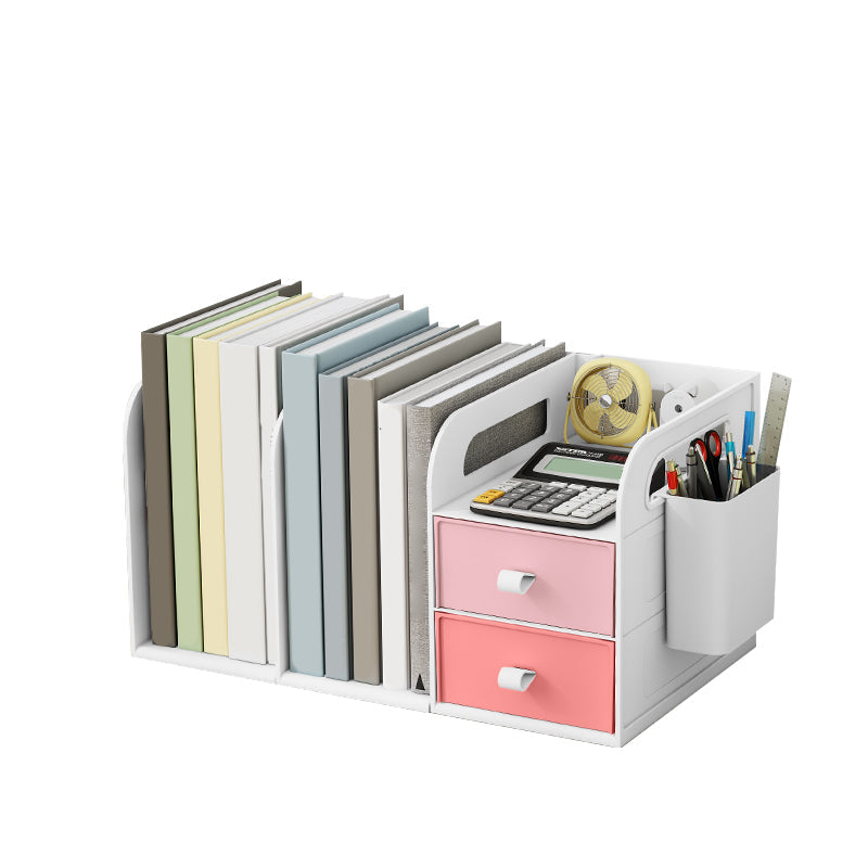 Contemporary Style Bookcase Plastic Bookshelf for Office and Dormitory 14.2"L x 8.1"W x 7.4"H Pink Clearhalo 'Bookcases' 'furn' 'furn_bookcases' 'Furniture' 'furniture_bookcases' 'Office Furniture' 5074237