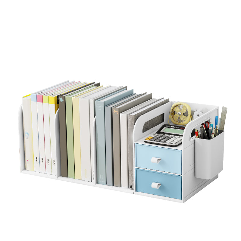 Contemporary Style Bookcase Plastic Bookshelf for Office and Dormitory 18.7"L x 8.1"W x 7.4"H Blue Clearhalo 'Bookcases' 'furn' 'furn_bookcases' 'Furniture' 'furniture_bookcases' 'Office Furniture' 5074252
