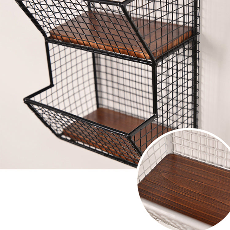 3/4-Shelf Industrial Wall Unit Bookshelf Iron Frame Pine Wood Bookshelf Clearhalo 'Bookcases' 'furn' 'furn_bookcases' 'Furniture' 'furniture_bookcases' 'Office Furniture' 5074285