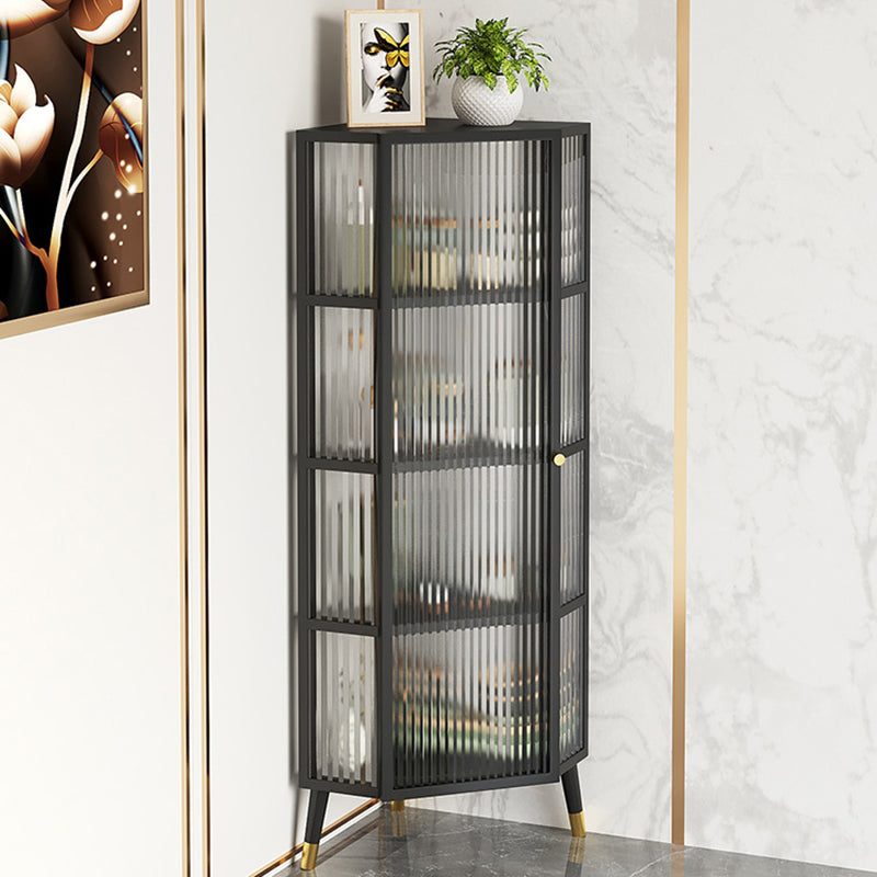 Living Room Metal Kitchen Server 16-inch Length Glass Door Dining Server Clearhalo 'buffet_sideboard' 'Buffets & Sideboards' 'furn' 'furn_buffet_sideboard' 'Furniture' 'furniture_buffet_sideboard' 'Kitchen & Dining Furniture' 5074338