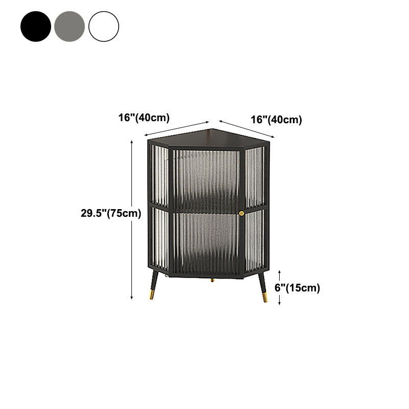 Living Room Metal Kitchen Server 16-inch Length Glass Door Dining Server Clearhalo 'buffet_sideboard' 'Buffets & Sideboards' 'furn' 'furn_buffet_sideboard' 'Furniture' 'furniture_buffet_sideboard' 'Kitchen & Dining Furniture' 5074340