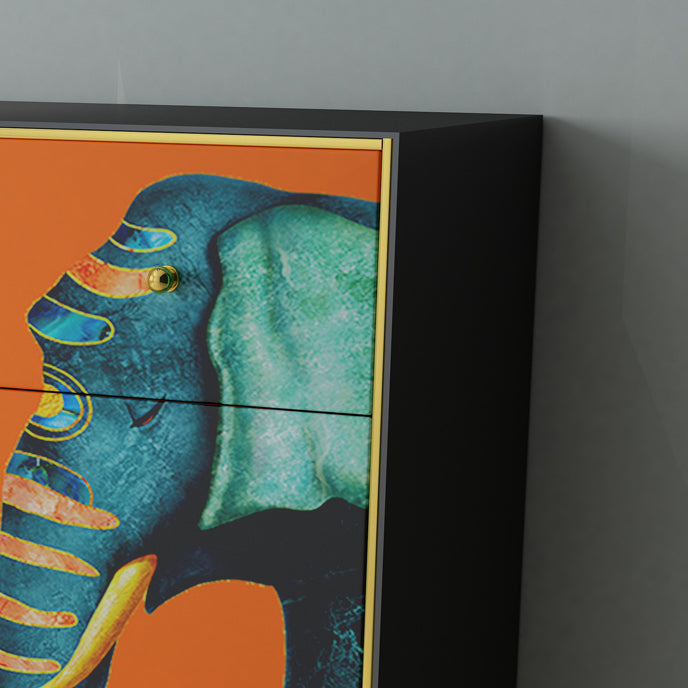 2-Drawer Engineered Wood Sideboard Glam 47.2"L Stone Countertop Credenza for Living Room Clearhalo 'buffet_sideboard' 'Buffets & Sideboards' 'furn' 'furn_buffet_sideboard' 'Furniture' 'furniture_buffet_sideboard' 'Kitchen & Dining Furniture' 5074371