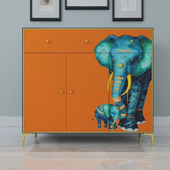 2-Drawer Engineered Wood Sideboard Glam 47.2"L Stone Countertop Credenza for Living Room Clearhalo 'buffet_sideboard' 'Buffets & Sideboards' 'furn' 'furn_buffet_sideboard' 'Furniture' 'furniture_buffet_sideboard' 'Kitchen & Dining Furniture' 5074377