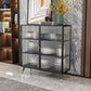 Glass Door Iron Sideboard Glam Server Cabinet with Storage for Dining Room Clearhalo 'buffet_sideboard' 'Buffets & Sideboards' 'furn' 'furn_buffet_sideboard' 'Furniture' 'furniture_buffet_sideboard' 'Kitchen & Dining Furniture' 5074382