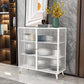 Glass Door Iron Sideboard Glam Server Cabinet with Storage for Dining Room Clearhalo 'buffet_sideboard' 'Buffets & Sideboards' 'furn' 'furn_buffet_sideboard' 'Furniture' 'furniture_buffet_sideboard' 'Kitchen & Dining Furniture' 5074387
