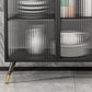 Glass Door Iron Sideboard Glam Server Cabinet with Storage for Dining Room Clearhalo 'buffet_sideboard' 'Buffets & Sideboards' 'furn' 'furn_buffet_sideboard' 'Furniture' 'furniture_buffet_sideboard' 'Kitchen & Dining Furniture' 5074392