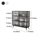 Glass Door Iron Sideboard Glam Server Cabinet with Storage for Dining Room Clearhalo 'buffet_sideboard' 'Buffets & Sideboards' 'furn' 'furn_buffet_sideboard' 'Furniture' 'furniture_buffet_sideboard' 'Kitchen & Dining Furniture' 5074393