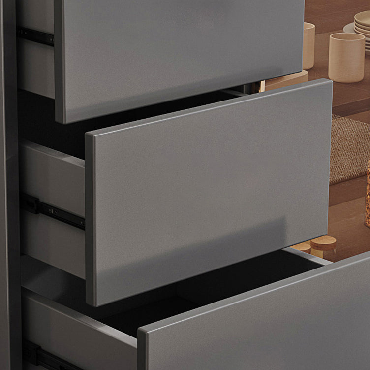 Modern Engineered Wood 31.5"L Sideboard Buffet 1-Door and 3 Drawer Dining Room Server Clearhalo 'buffet_sideboard' 'Buffets & Sideboards' 'furn' 'furn_buffet_sideboard' 'Furniture' 'furniture_buffet_sideboard' 'Kitchen & Dining Furniture' 5074406