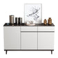 Contemporary Engineered Wood Sideboard Storage Sideboard for Dining Room 55"L x 14"W x 33"H White-Black Clearhalo 'buffet_sideboard' 'Buffets & Sideboards' 'furn' 'furn_buffet_sideboard' 'Furniture' 'furniture_buffet_sideboard' 'Kitchen & Dining Furniture' 5074435