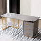 Glam 3-drawer Office Desk Rectangular Sintered Stone Home Desk Clearhalo 'furn' 'furn_office_desk' 'Furniture' 'furniture_office_desk' 'Office Desks' 'Office Furniture' 'office_desk' 5074451