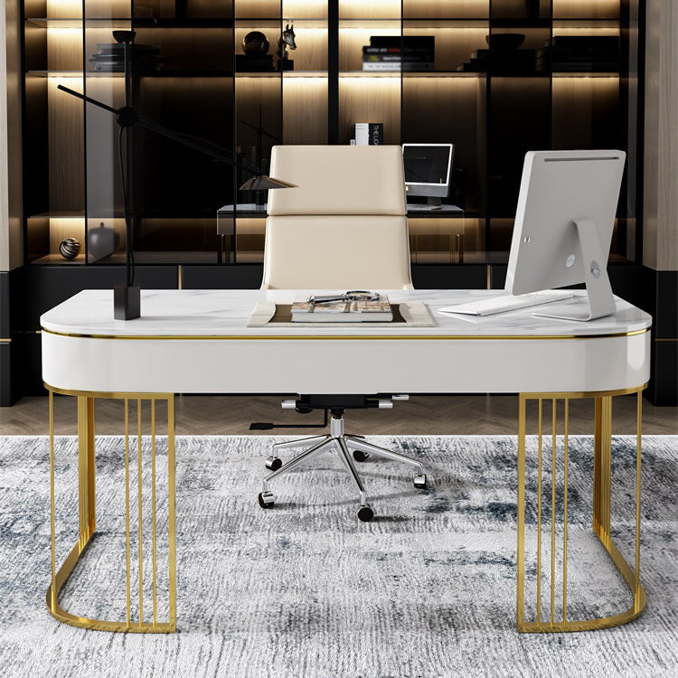 Bedroom Writing Table Luxury Style Rectangular Shaped Work Desk https: res.litfad.com site img item 2022 06 28 5074482 1200x1200.jpg Marble Clearhalo 'furn' 'furn_office_desk' 'Furniture' 'furniture_office_desk' 'Office Desks' 'Office Furniture' 'office_desk' 5074480