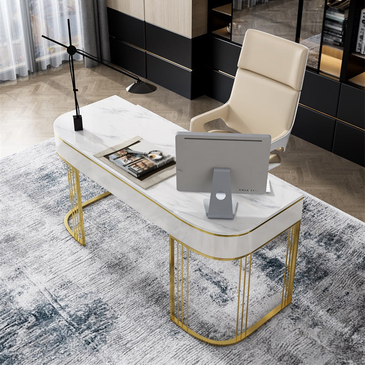 Bedroom Writing Table Luxury Style Rectangular Shaped Work Desk https: res.litfad.com site img item 2022 06 09 5074484 1200x1200.jpg Marble Clearhalo 'furn' 'furn_office_desk' 'Furniture' 'furniture_office_desk' 'Office Desks' 'Office Furniture' 'office_desk' 5074481
