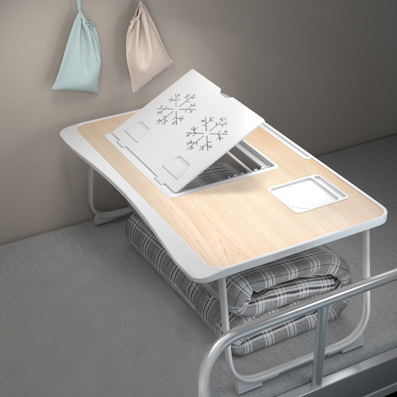 23.6"L Engineer Wood Writing Desk Metal Base Desk for Student Dormitory Natural No Drawer Clearhalo 'furn' 'furn_office_desk' 'Furniture' 'furniture_office_desk' 'Office Desks' 'Office Furniture' 'office_desk' 5074528