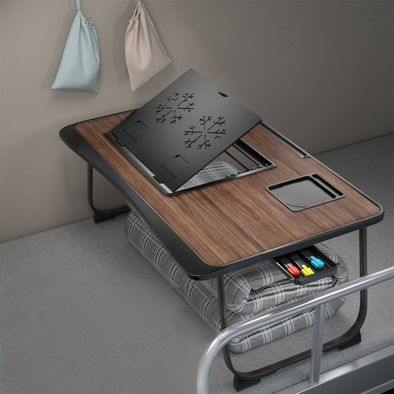 23.6"L Engineer Wood Writing Desk Metal Base Desk for Student Dormitory Coffee Drawers Clearhalo 'furn' 'furn_office_desk' 'Furniture' 'furniture_office_desk' 'Office Desks' 'Office Furniture' 'office_desk' 5074534