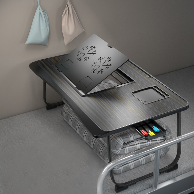 23.6"L Engineer Wood Writing Desk Metal Base Desk for Student Dormitory Black-Gold Drawers Clearhalo 'furn' 'furn_office_desk' 'Furniture' 'furniture_office_desk' 'Office Desks' 'Office Furniture' 'office_desk' 5074539