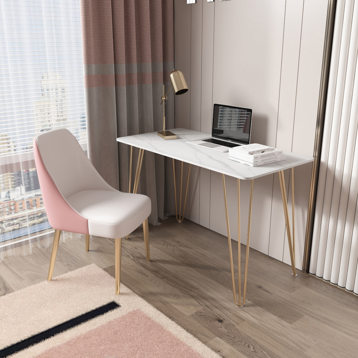 Rectangular Home Dormitory Writing Desk Glam Style Stone Office Desk Clearhalo 'furn' 'furn_office_desk' 'Furniture' 'furniture_office_desk' 'Office Desks' 'Office Furniture' 'office_desk' 5074547