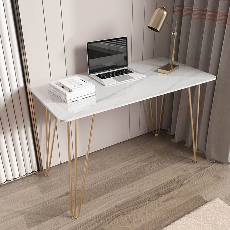 Rectangular Home Dormitory Writing Desk Glam Style Stone Office Desk Clearhalo 'furn' 'furn_office_desk' 'Furniture' 'furniture_office_desk' 'Office Desks' 'Office Furniture' 'office_desk' 5074548