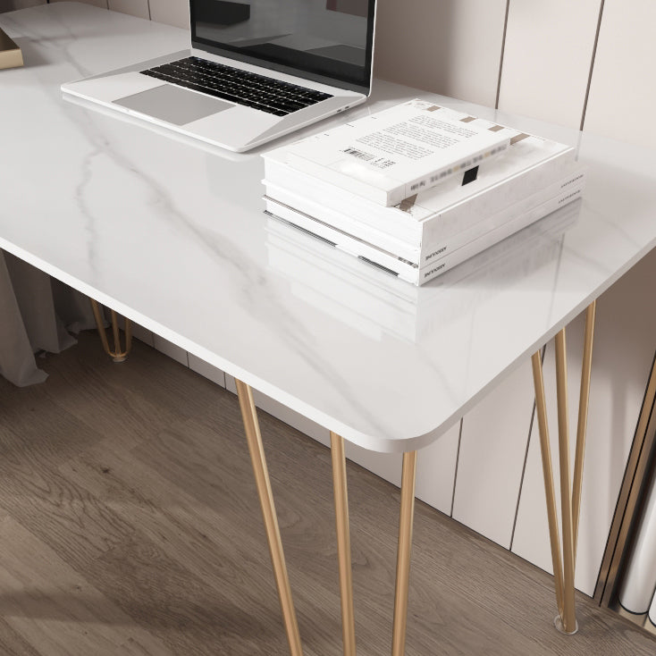 Rectangular Home Dormitory Writing Desk Glam Style Stone Office Desk Clearhalo 'furn' 'furn_office_desk' 'Furniture' 'furniture_office_desk' 'Office Desks' 'Office Furniture' 'office_desk' 5074550