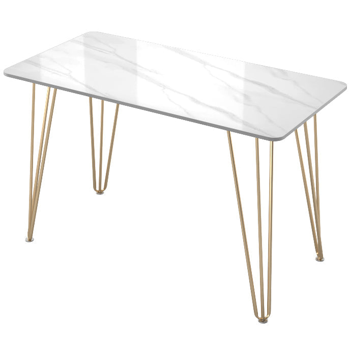 Rectangular Home Dormitory Writing Desk Glam Style Stone Office Desk White Clearhalo 'furn' 'furn_office_desk' 'Furniture' 'furniture_office_desk' 'Office Desks' 'Office Furniture' 'office_desk' 5074551