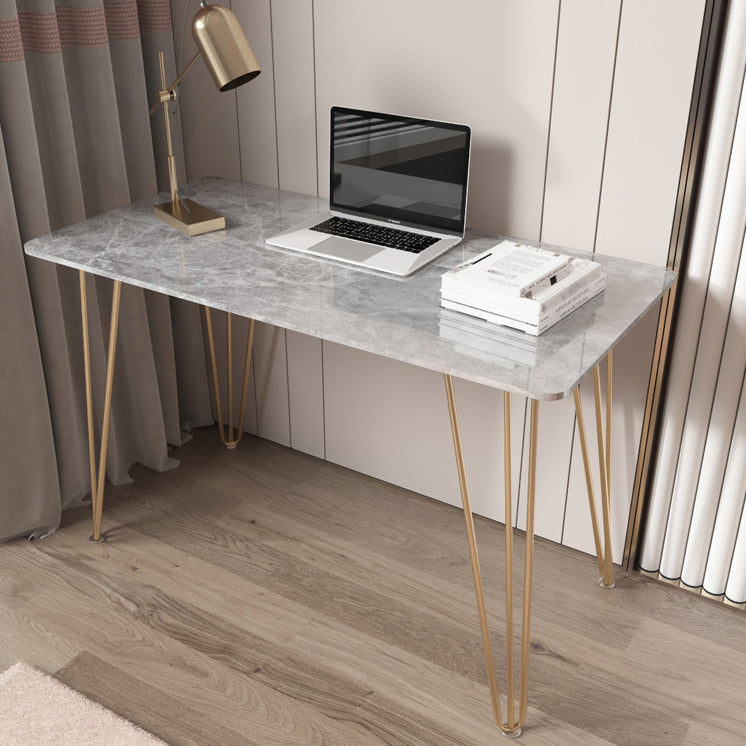 Rectangular Home Dormitory Writing Desk Glam Style Stone Office Desk Clearhalo 'furn' 'furn_office_desk' 'Furniture' 'furniture_office_desk' 'Office Desks' 'Office Furniture' 'office_desk' 5074552