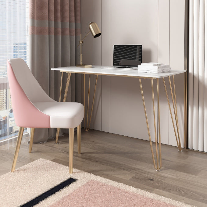 Rectangular Home Dormitory Writing Desk Glam Style Stone Office Desk Clearhalo 'furn' 'furn_office_desk' 'Furniture' 'furniture_office_desk' 'Office Desks' 'Office Furniture' 'office_desk' 5074553