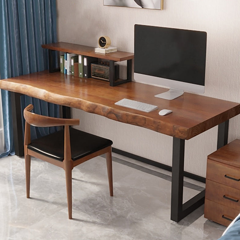Brown Writing Desk Solid Wood Freeform Shape Home or Office Desk Clearhalo 'furn' 'furn_office_desk' 'Furniture' 'furniture_office_desk' 'Office Desks' 'Office Furniture' 'office_desk' 5074594