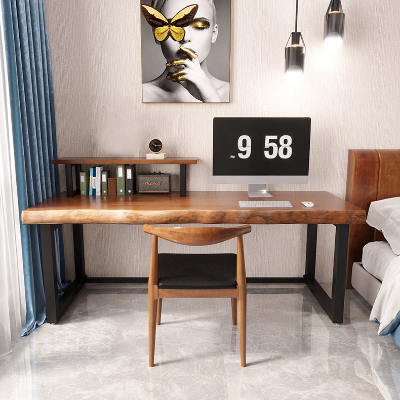 Brown Writing Desk Solid Wood Freeform Shape Home or Office Desk Clearhalo 'furn' 'furn_office_desk' 'Furniture' 'furniture_office_desk' 'Office Desks' 'Office Furniture' 'office_desk' 5074599