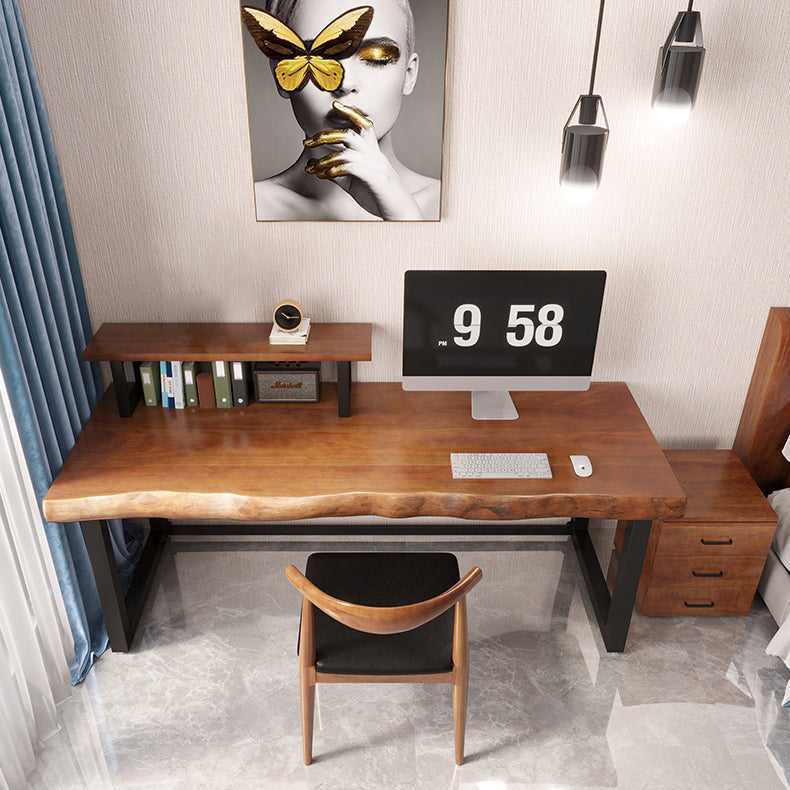 Brown Writing Desk Solid Wood Freeform Shape Home or Office Desk Clearhalo 'furn' 'furn_office_desk' 'Furniture' 'furniture_office_desk' 'Office Desks' 'Office Furniture' 'office_desk' 5074602