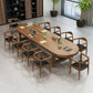 Solid Wood Oval Shape Meeting Table Home Office Industrial Writing Desk Clearhalo 'furn' 'furn_office_desk' 'Furniture' 'furniture_office_desk' 'Office Desks' 'Office Furniture' 'office_desk' 5074611