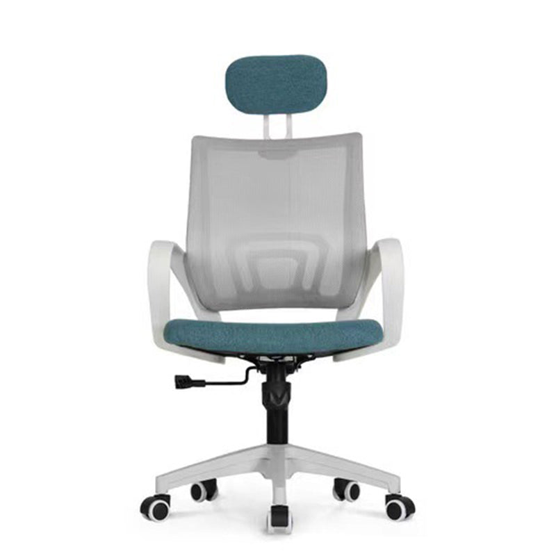 Modern Style Ergonomic Task Chair Tilt Mechanism Office Chair with Fixed Arms Light Blue Clearhalo 'furn' 'furn_office_chair' 'Furniture' 'furniture_office_chair' 'Office Chairs' 'Office Furniture' 'office_chair' 5074639
