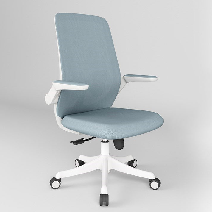 Contemporary Mesh Desk Chair Ergonomic Adjustable Arms Chair for Home Office White-Blue Clearhalo 'furn' 'furn_office_chair' 'Furniture' 'furniture_office_chair' 'Office Chairs' 'Office Furniture' 'office_chair' 5074653