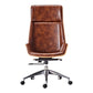 High Back Office Chair Leather Seat with Fixed Armrest Adjustable with Office Chair Amber Clearhalo 'furn' 'furn_office_chair' 'Furniture' 'furniture_office_chair' 'Office Chairs' 'Office Furniture' 'office_chair' 5074691