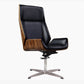 High Back Office Chair Leather Seat with Fixed Armrest Adjustable with Office Chair Black-Brown Clearhalo 'furn' 'furn_office_chair' 'Furniture' 'furniture_office_chair' 'Office Chairs' 'Office Furniture' 'office_chair' 5074694