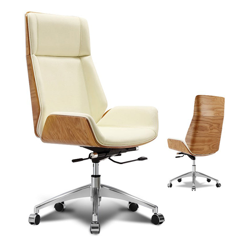High Back Office Chair Leather Seat with Fixed Armrest Adjustable with Office Chair Clearhalo 'furn' 'furn_office_chair' 'Furniture' 'furniture_office_chair' 'Office Chairs' 'Office Furniture' 'office_chair' 5074695