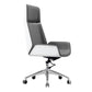 High Back Office Chair Leather Seat with Fixed Armrest Adjustable with Office Chair White-Gray Clearhalo 'furn' 'furn_office_chair' 'Furniture' 'furniture_office_chair' 'Office Chairs' 'Office Furniture' 'office_chair' 5074699