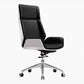 High Back Office Chair Leather Seat with Fixed Armrest Adjustable with Office Chair White-Black Clearhalo 'furn' 'furn_office_chair' 'Furniture' 'furniture_office_chair' 'Office Chairs' 'Office Furniture' 'office_chair' 5074701