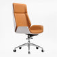 High Back Office Chair Leather Seat with Fixed Armrest Adjustable with Office Chair Yellow White Clearhalo 'furn' 'furn_office_chair' 'Furniture' 'furniture_office_chair' 'Office Chairs' 'Office Furniture' 'office_chair' 5074704