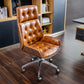 High Back Office Chair Leather Seat with Fixed Armrest Adjustable with Office Chair Tan Clearhalo 'furn' 'furn_office_chair' 'Furniture' 'furniture_office_chair' 'Office Chairs' 'Office Furniture' 'office_chair' 5074711
