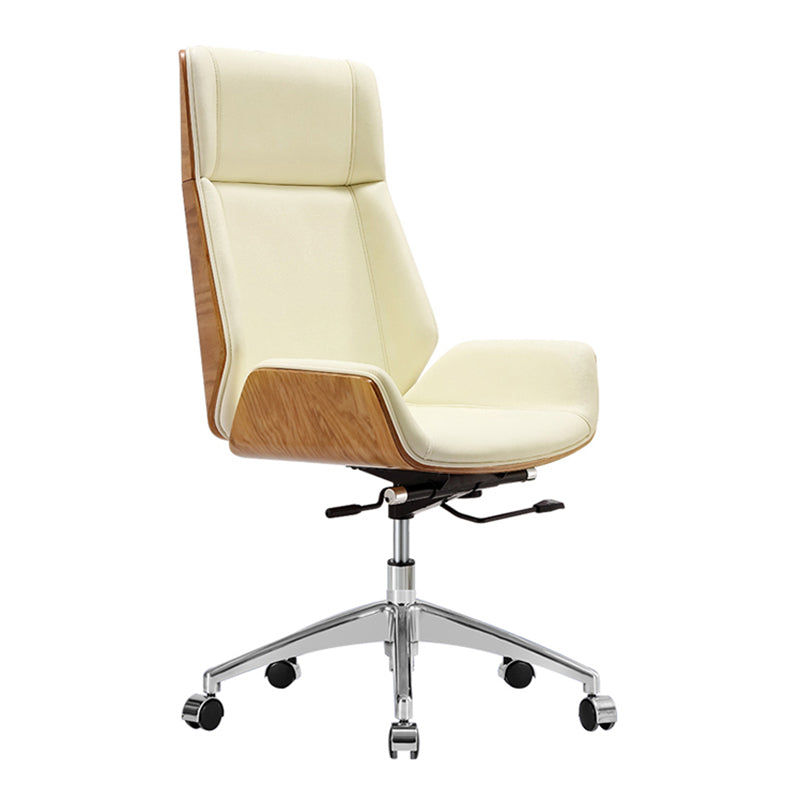 High Back Office Chair Leather Seat with Fixed Armrest Adjustable with Office Chair Clearhalo 'furn' 'furn_office_chair' 'Furniture' 'furniture_office_chair' 'Office Chairs' 'Office Furniture' 'office_chair' 5074712