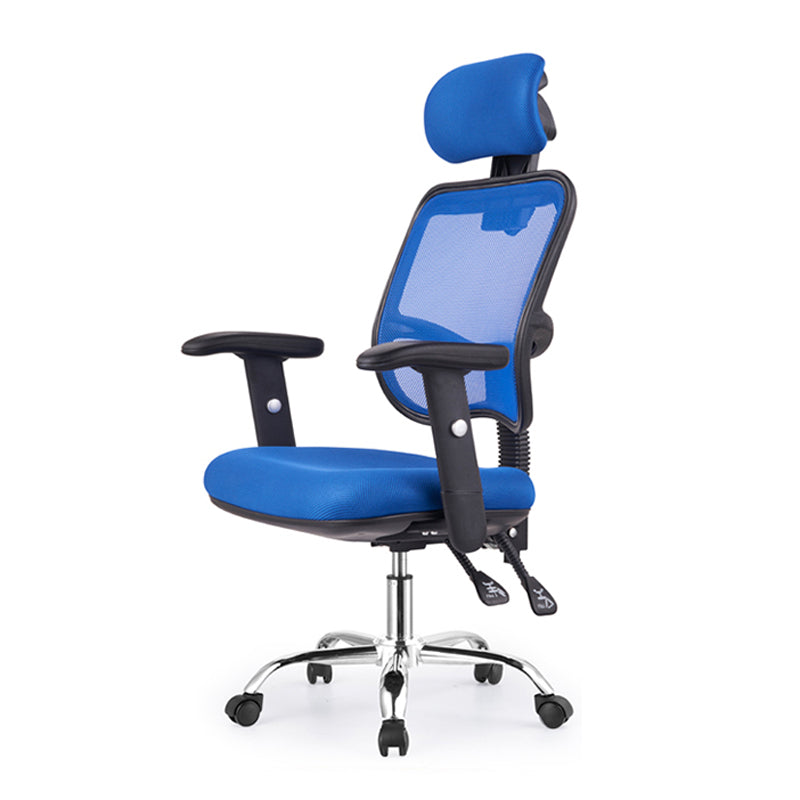 Modern & Contemporary Office Chair Ergonomic Height-adjustable Office Chair Blue Height-Adjustable Arms Clearhalo 'furn' 'furn_office_chair' 'Furniture' 'furniture_office_chair' 'Office Chairs' 'Office Furniture' 'office_chair' 5074719