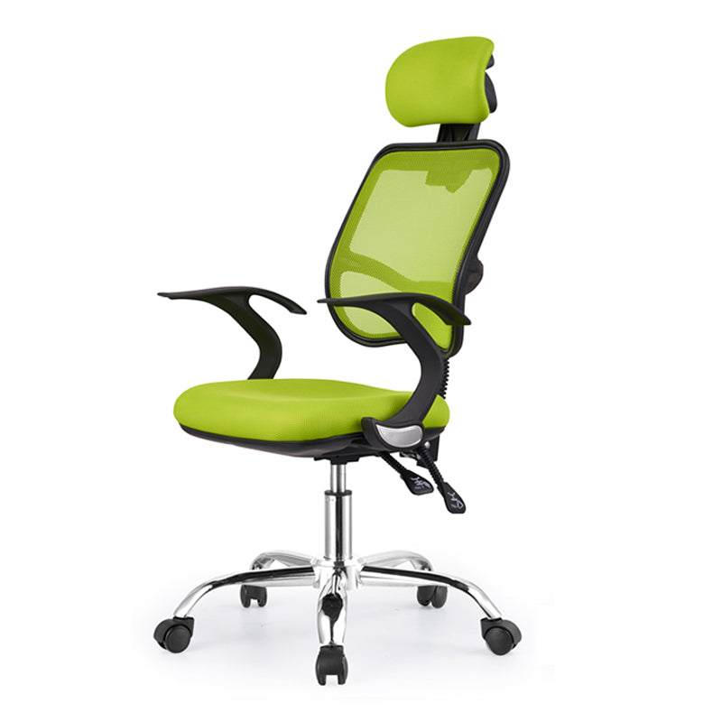 Modern & Contemporary Office Chair Ergonomic Height-adjustable Office Chair Green Fixed Arms Clearhalo 'furn' 'furn_office_chair' 'Furniture' 'furniture_office_chair' 'Office Chairs' 'Office Furniture' 'office_chair' 5074721