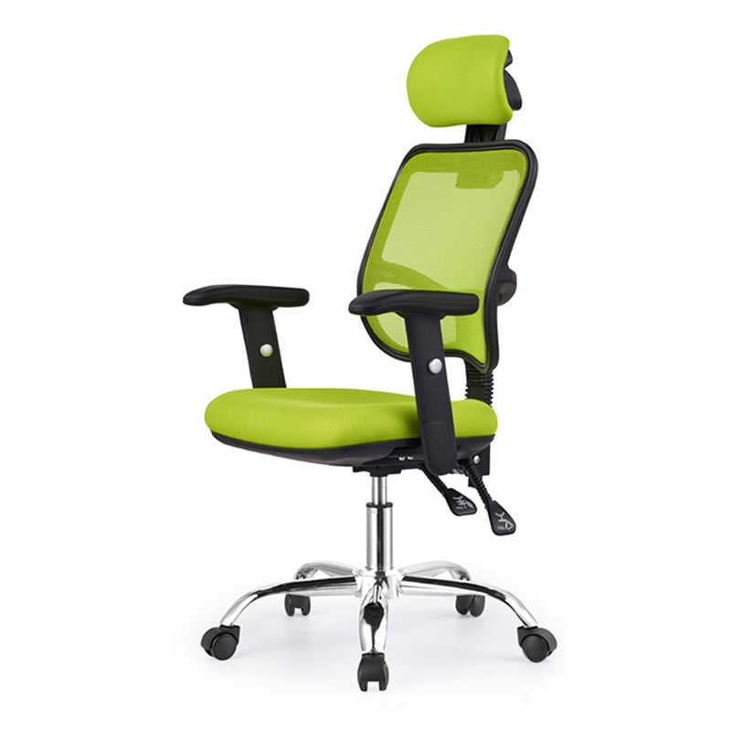 Modern & Contemporary Office Chair Ergonomic Height-adjustable Office Chair Green Height-Adjustable Arms Clearhalo 'furn' 'furn_office_chair' 'Furniture' 'furniture_office_chair' 'Office Chairs' 'Office Furniture' 'office_chair' 5074724