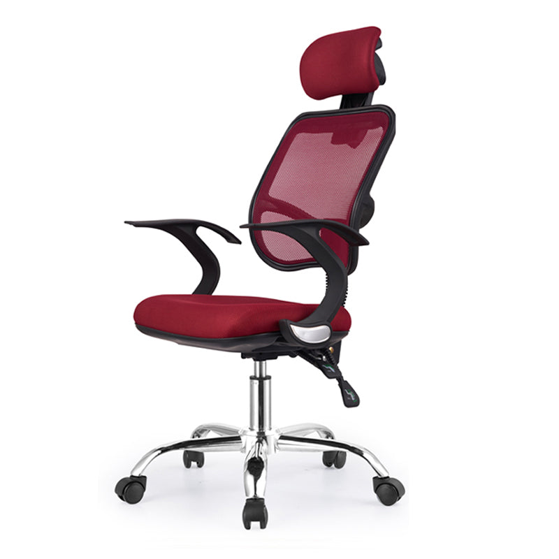 Modern & Contemporary Office Chair Ergonomic Height-adjustable Office Chair Red Fixed Arms Clearhalo 'furn' 'furn_office_chair' 'Furniture' 'furniture_office_chair' 'Office Chairs' 'Office Furniture' 'office_chair' 5074725