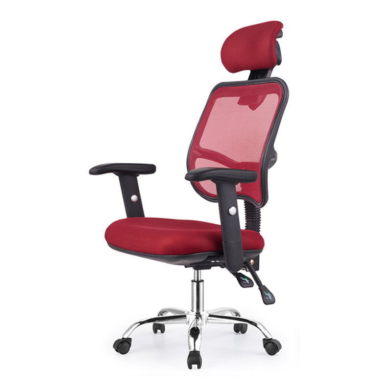 Modern & Contemporary Office Chair Ergonomic Height-adjustable Office Chair Red Height-Adjustable Arms Clearhalo 'furn' 'furn_office_chair' 'Furniture' 'furniture_office_chair' 'Office Chairs' 'Office Furniture' 'office_chair' 5074727