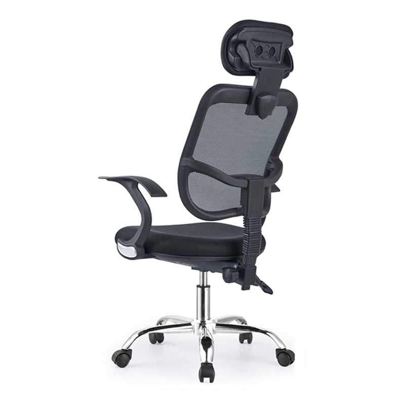 Modern & Contemporary Office Chair Ergonomic Height-adjustable Office Chair Black Fixed Arms Clearhalo 'furn' 'furn_office_chair' 'Furniture' 'furniture_office_chair' 'Office Chairs' 'Office Furniture' 'office_chair' 5074733