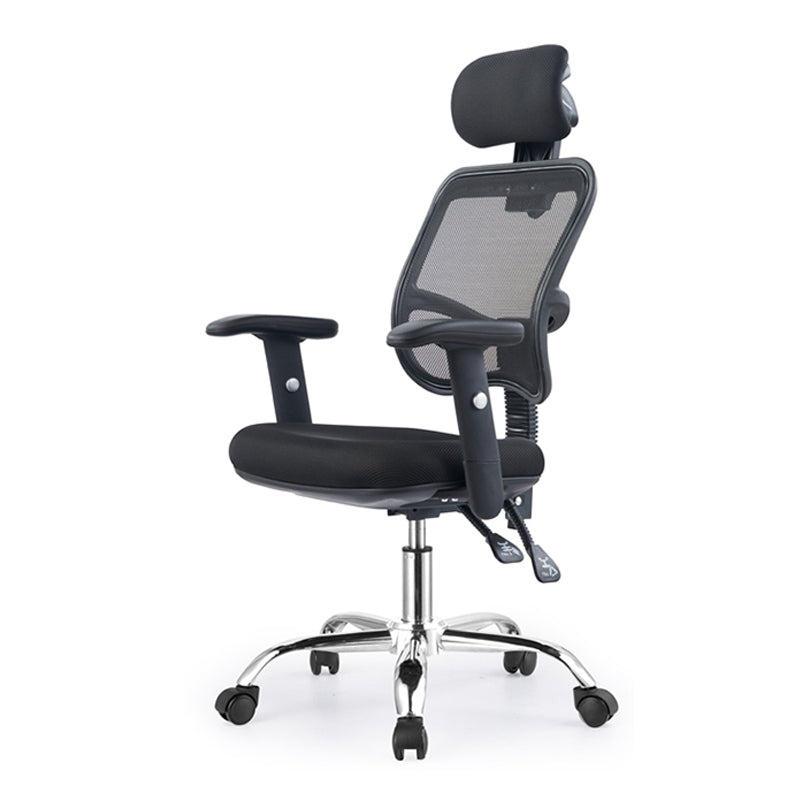 Modern & Contemporary Office Chair Ergonomic Height-adjustable Office Chair Black Height-Adjustable Arms Clearhalo 'furn' 'furn_office_chair' 'Furniture' 'furniture_office_chair' 'Office Chairs' 'Office Furniture' 'office_chair' 5074735