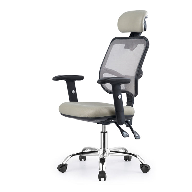 Modern & Contemporary Office Chair Ergonomic Height-adjustable Office Chair Grey Height-Adjustable Arms Clearhalo 'furn' 'furn_office_chair' 'Furniture' 'furniture_office_chair' 'Office Chairs' 'Office Furniture' 'office_chair' 5074737