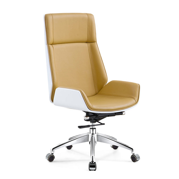Modern & Contemporary Executive Chair Managers Chair for Home Office Beige Casters Clearhalo 'furn' 'furn_office_chair' 'Furniture' 'furniture_office_chair' 'Office Chairs' 'Office Furniture' 'office_chair' 5074740